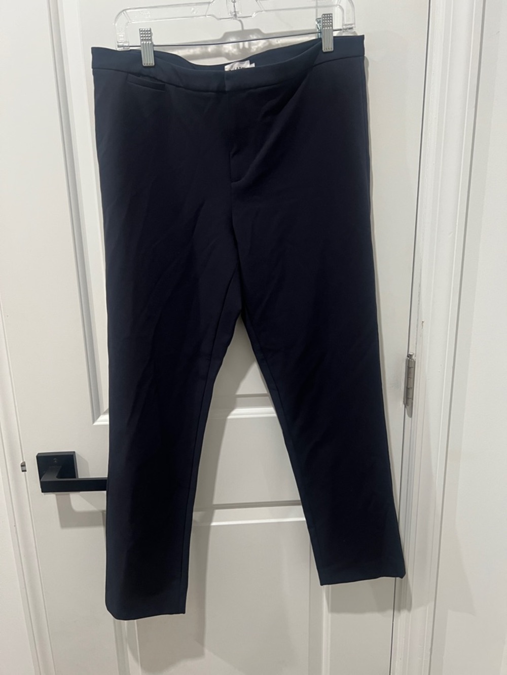 R Label Women's Black Stretch Trousers - Sleek Straight Fit Size arge